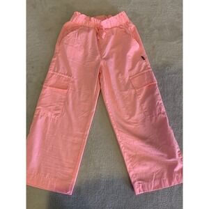 Limited Too Girls Pink Wide Leg Cargo Pants Size 5 Y2K